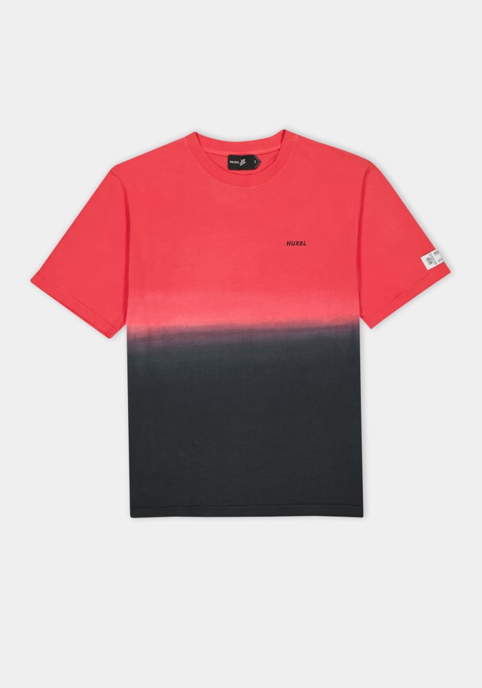 Glam Street Black Red Gradienr Dyed T-Shirt