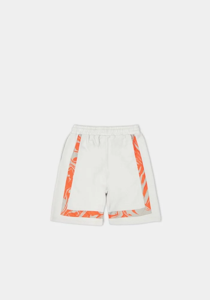 Glam Street Orange Piece Detailed Light Gray Shorts