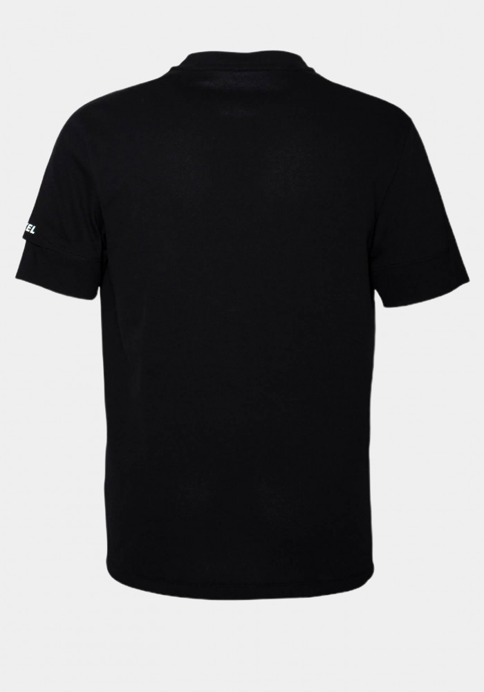 Zip Detailed Black T-Shirt